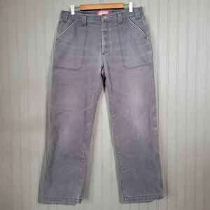 Coleman Fleece Lined Work Pants Straight Leg Outdoor Gray Men's 34x32